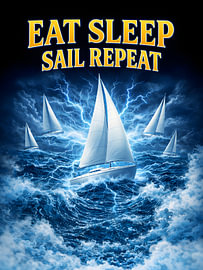 Style vintage des années 80 : « Sailing Eat Sleep Repeat »