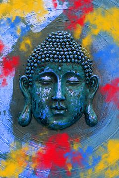 Buddha mit Holi Farben von Thomas Herzog