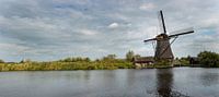 Panoramafoto von der Windmühle in Kinderdijk von Erna Böhre Miniaturansicht