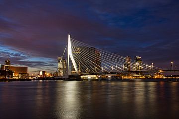 Paysage nuageux Pont Erasmus Rotterdam sur Charlene van Koesveld