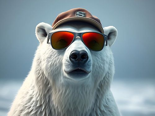 A polar bear with a laid-back look