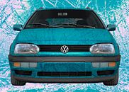 VW Golf 3 Art Car in gebroken lichtblauw van aRi F. Huber thumbnail