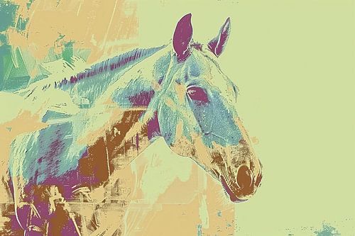 Kleurrijke paard in moderne stijl