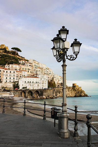 Lantern on a romantic boulevard on the Amalfi Coast by Daphne Dorrestijn