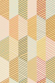 Floral Heritage herringbone vintage yellow pattern by Annick