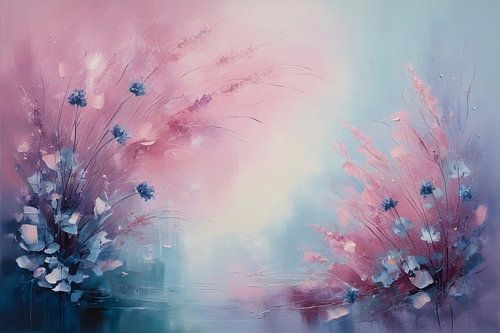 Art floral abstrait et doux