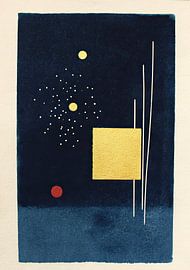 Abstracte geometrie in blauw en goud van Niklas Maximilian