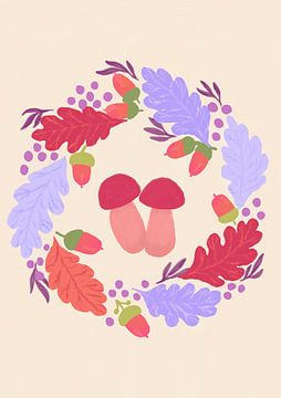 Autumn leaves and shrooms by Aliya Putrus