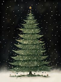 Weihnachtsbaum Schneefall von Your unique art
