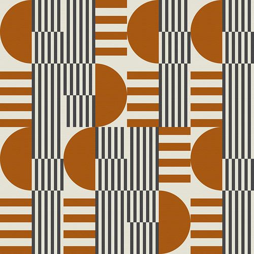 Abstracte geometrische retrostijl in donker goud, taupe, grijs IV
