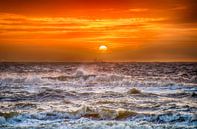 Stormachtige Zonsondergang vanaf het Hollandse strand van Alex Hiemstra thumbnail