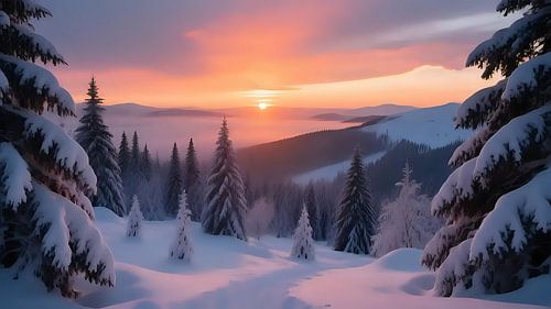 Abendgold über weißem Feld