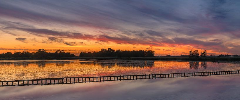 Panorama sunset near Woudbloem, Groningen by Henk Meijer Photography