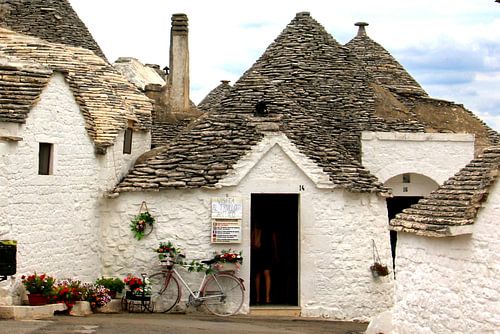 Trulli huisjes in Alberolbello, Italië