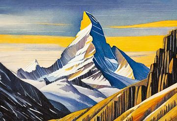 Matterhorn in Art Deco stijl van Kees van den Burg