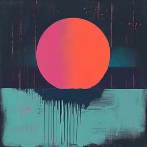 Neon Abstract | Dripping Sunset by Kunst Kriebels