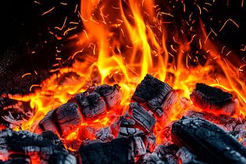Glowing coals and living fire by Poster Art Shop