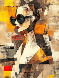Vrouw | Abstract Elegance van Blikvanger Schilderijen