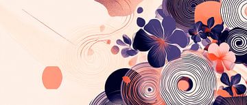 Kleurrijke bloemenabstractie met patronen