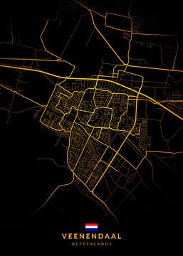 Veenendaal Stadsplattegrond Modern Zwartgoud van Kenda Maruyama