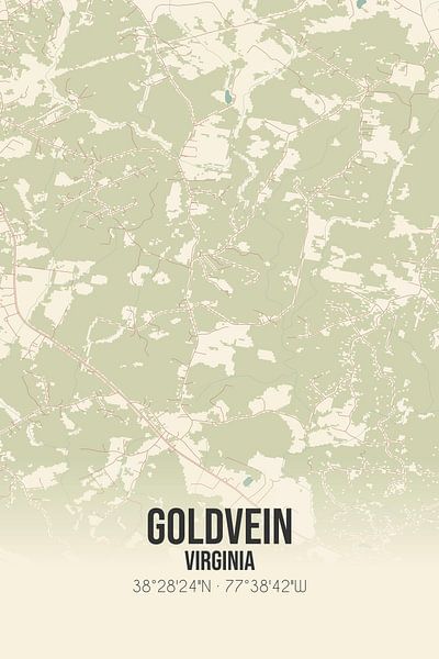 Vintage map of Goldvein (Virginia), USA. by Prints of Place