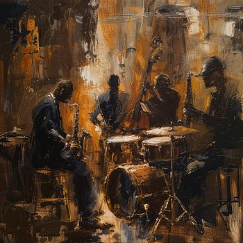 Abstracte jazz muzikanten