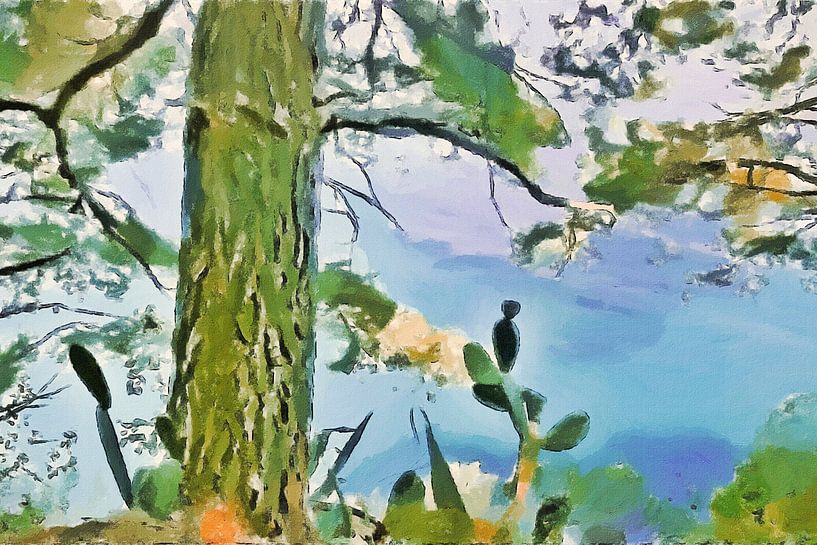 Eine verlockende Küste" - Amalfiküste - Positano - Italien - Digitale Kunst von VenVision Art