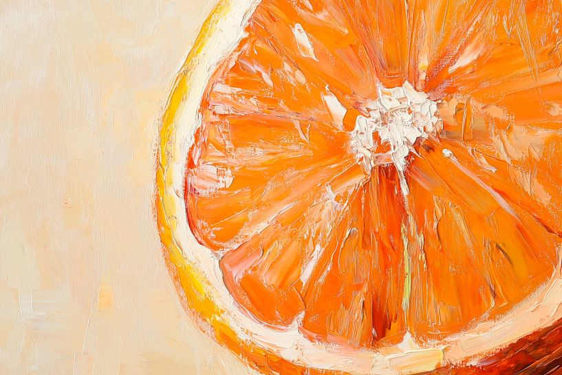 Saftige Orange detailreich gemalt von Poster Art Shop