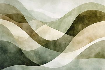 Abstracte golvende vormen aquarel van Imperial Art House