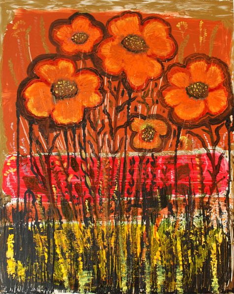 Burnt flowers .Suffering nature. by Olesya Rosani