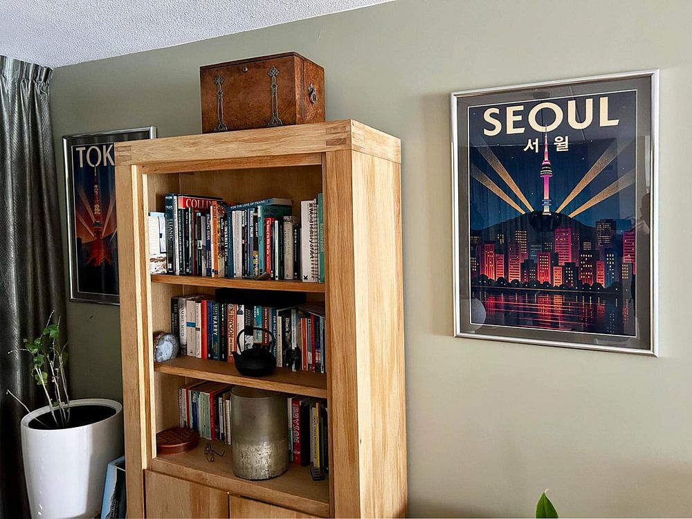 Seoul Skyline Glow – Vibrant City Lights &amp; Mountain Silhouette  by Travel Shop 