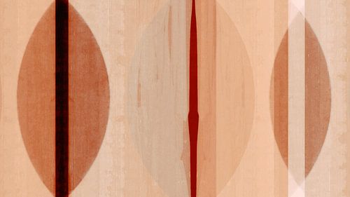 Modern Scandinavisch Bauhaus Abstraction Organic in Bruin Blush