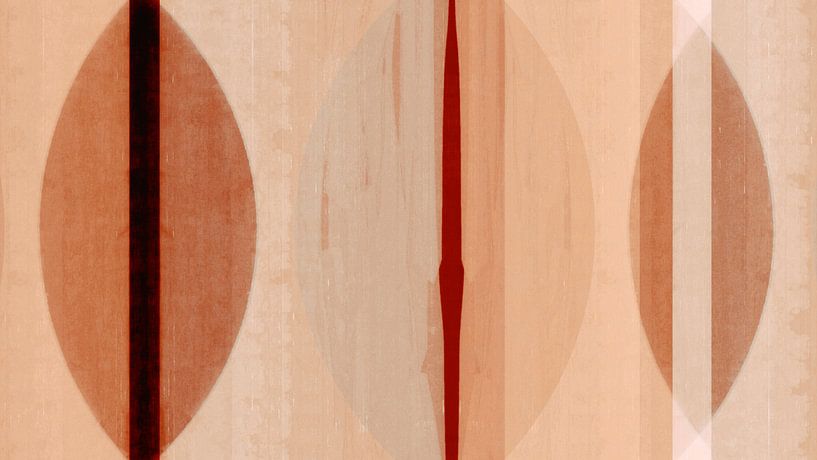 Modern Scandinavian Bauhaus Abstraction Organic in Brown Blush by Mad Dog Art