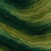 Grüne Wellen-Schichten mit Gold von Sabine Wagner