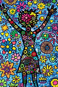 Peinture Danse colorée | Célébrer la vie avec des fleurs