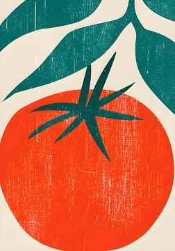 Graphic tomato in bright red by drdigitaldesign