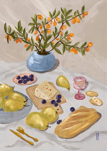 Illustratie van gin en tonic in de middagzon