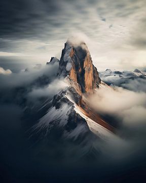 Uitzicht op de enorme bergen van de Dolomieten van fernlichtsicht
