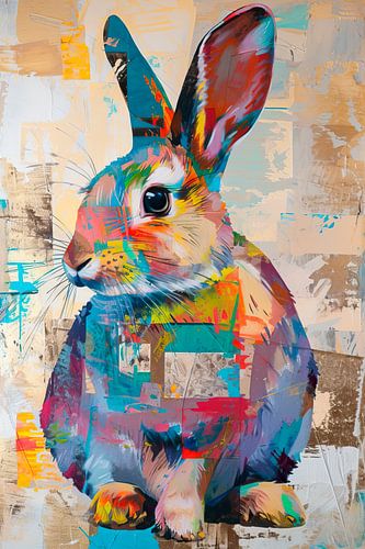 Peindre un lapin coloré