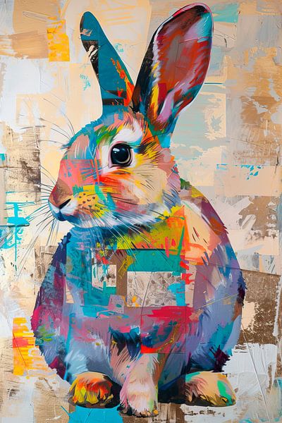 Malerei Kaninchen Bunt von Kunst Laune