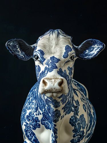 Kuh in Delfter Blau von Bert Nijholt