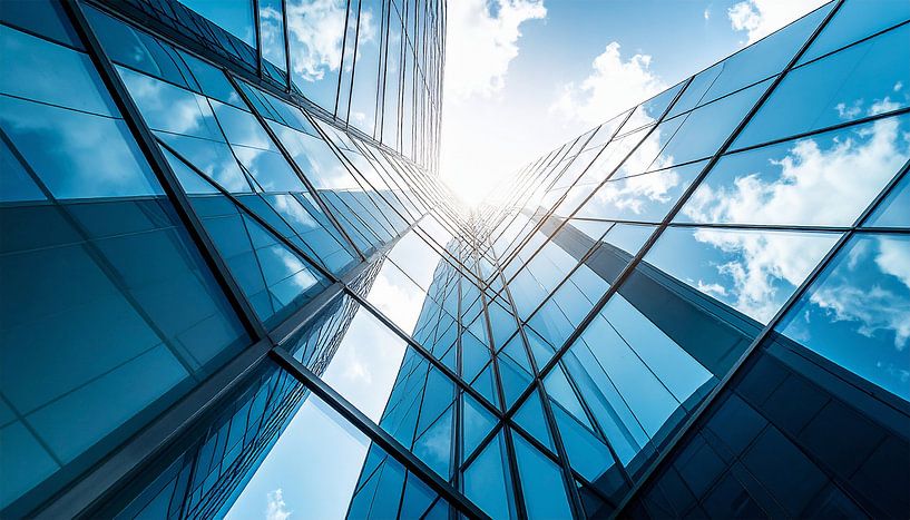 Tower block with reflection by Mustafa Kurnaz