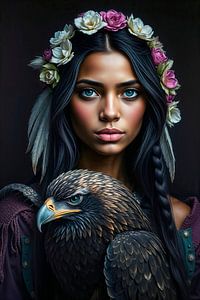 Frau mit Adler