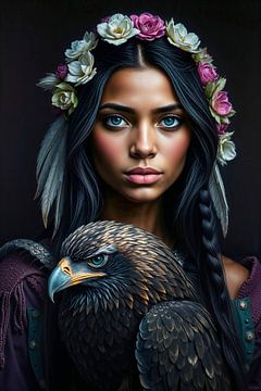 Frau mit Adler von Liona Toussaint