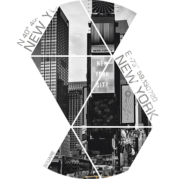 Coördinaten NEW YORK CITY Times Square | colorkey van Melanie Viola