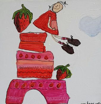 rode verjaardagstaart