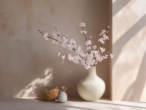 Minimalistische stillevenfotografie Japandi stijl