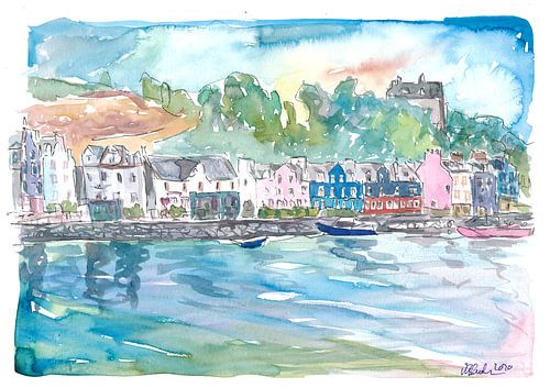 Tobermory Island of Mull Schottische Uferpromenade Szene Innere Hebriden
