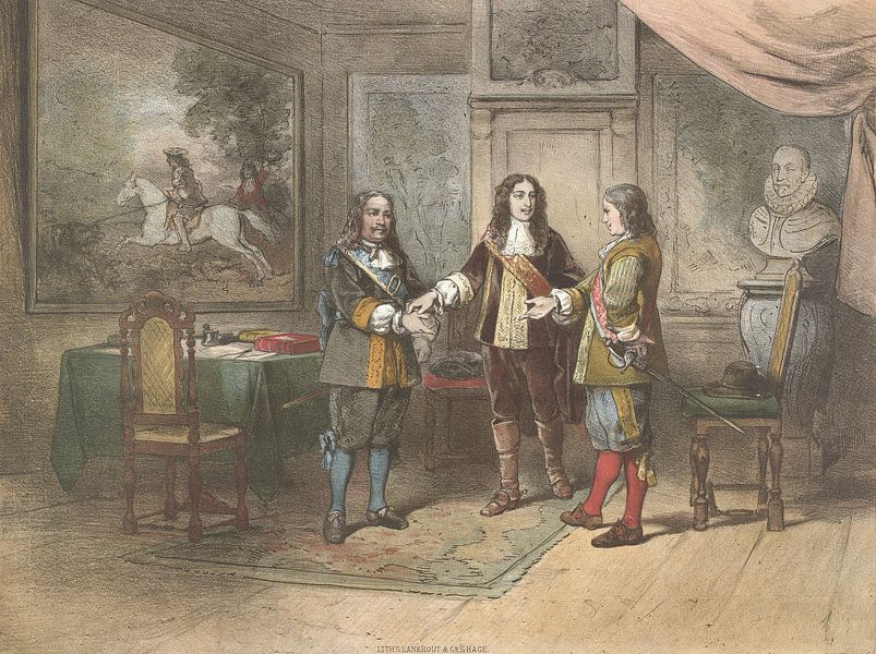 William III reconciles Michiel de Ruyter and Cornelis Tromp by Masterful Masters