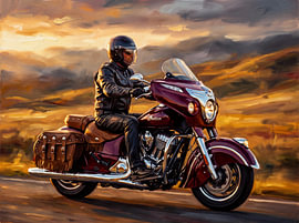 Indian Roadmaster door de Golden Hills